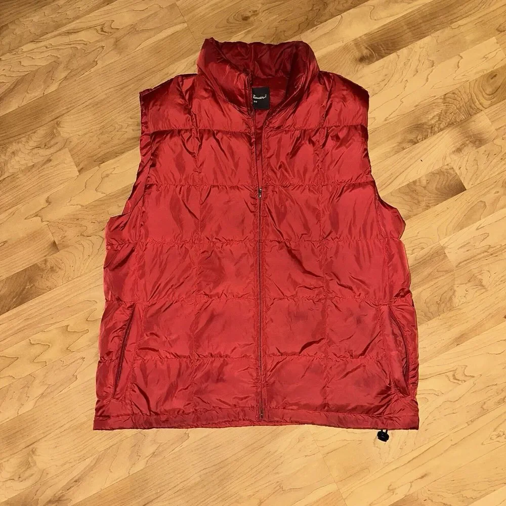 Vintage Eddie Bauer Puffer Vest Goose Down Men's Tall Large Red